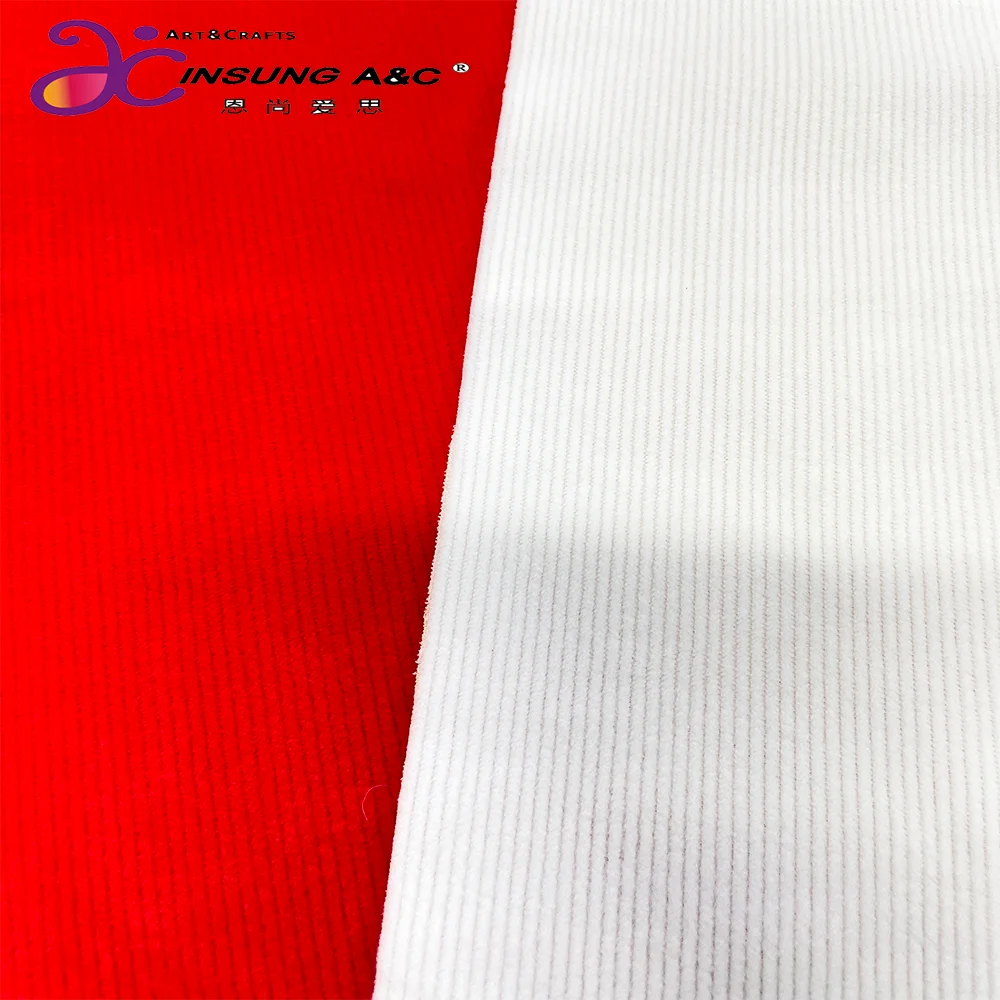 Warp Knitted Stretch Corduroy Fabrics, Super Soft Velvet with Spandex for Garment and Blanket