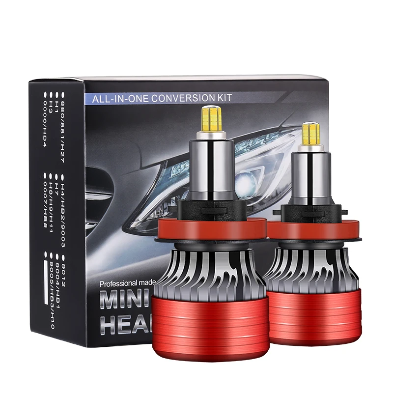 High Quality 6 side 12v 24v h7 car led xenon headlights h4 12000lm light kits universal auto car led lamp