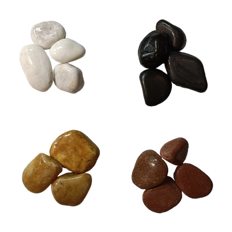 Highly Polished Small and Big Customized Size Black Flat Pebble for Art Painting and Decoration
