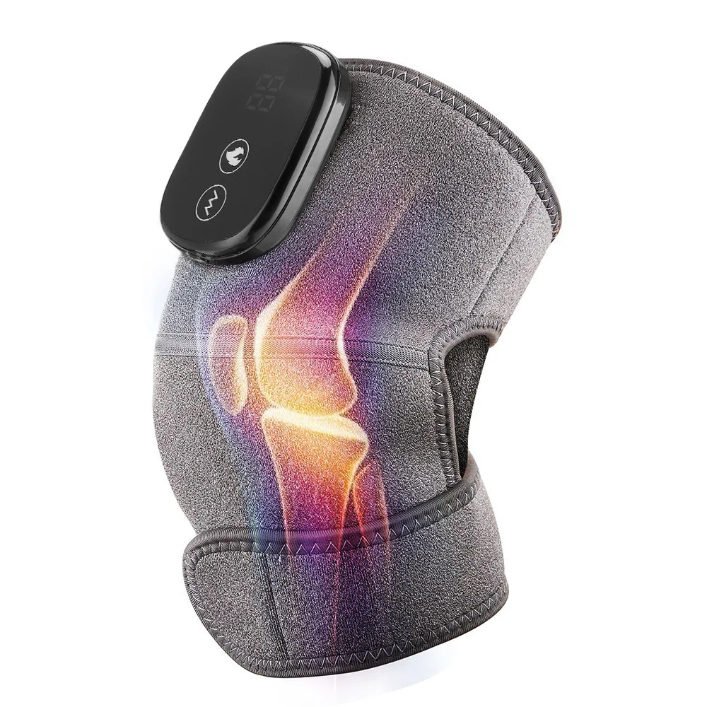 Electric Heated Knee Massager Shoulder Brace 3-In-1 Heated Knee Elbow Shoulder Brace Wrap Vibration Knee Heating Pad