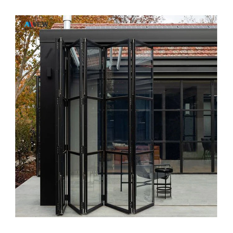 Australia Bifold Doors Aluminum Tempered Glass Bifold Door With No Seems
