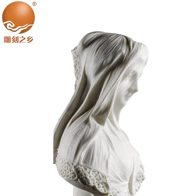 Marble veiled lady statues Famous bust production High quality Greek bust sculpture