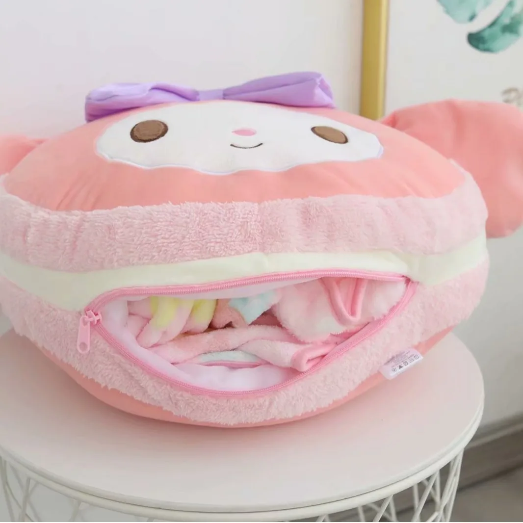 BoTu Cartoon 2 in 1 Plush Pillow With Blanket Kt Kuromi Kylomi Office lunch Sleep Blanket Sofa Decor Blanket Kids Car Cushion