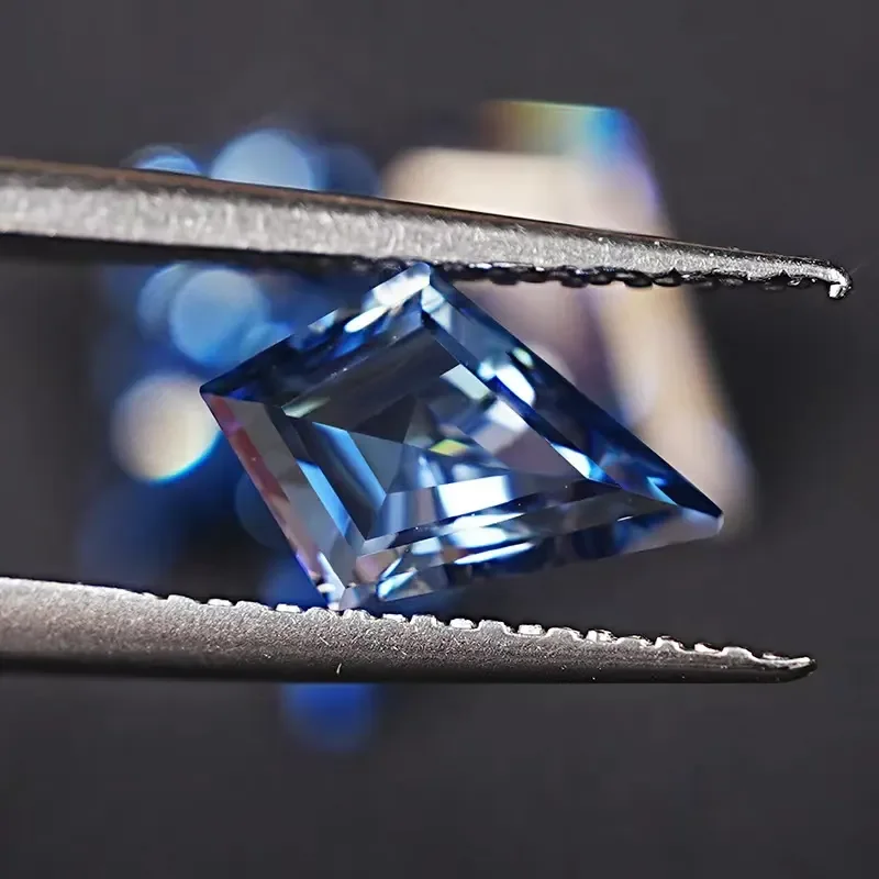 Оптовая продажа Vvs1 Diamond Заводская изготовленная на заказ уникальная форма кайта бриллиант 2*4 5 мм 1 карат vvvs голубой Муассанит