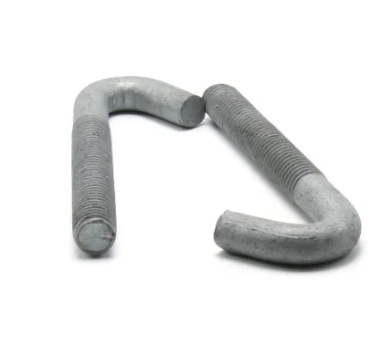 Chinese manufacture Good Quality galvanized carbon steel j type hook anchor bolt with nut and washer