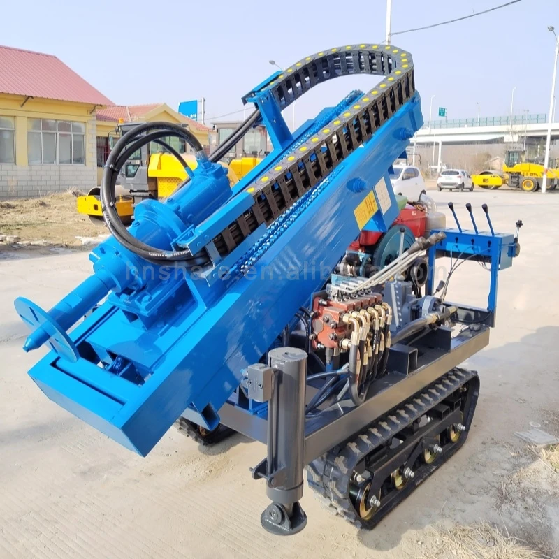 hydraulic highway guardrail excavator ground screw pile driver machine