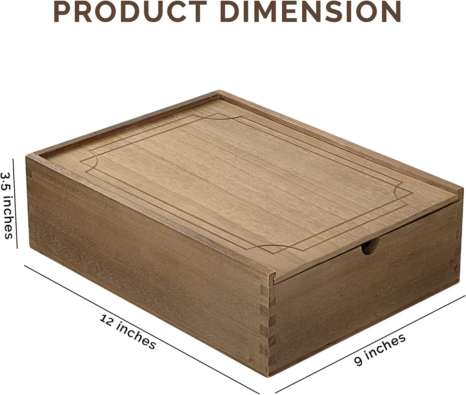 Dilun Customized Memory Keepsake Box -Paulownia Wooden Box  With Sliding Lid  for Jewelry, Trinkets, Letters, Souvenirs, Photos