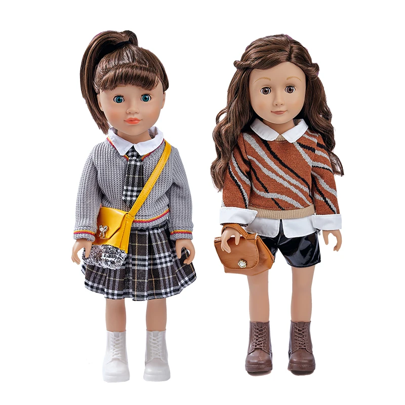 New Dress Up Silicone Fashion Girl Dolls American Doll 18 inch Vinyl Baby Doll