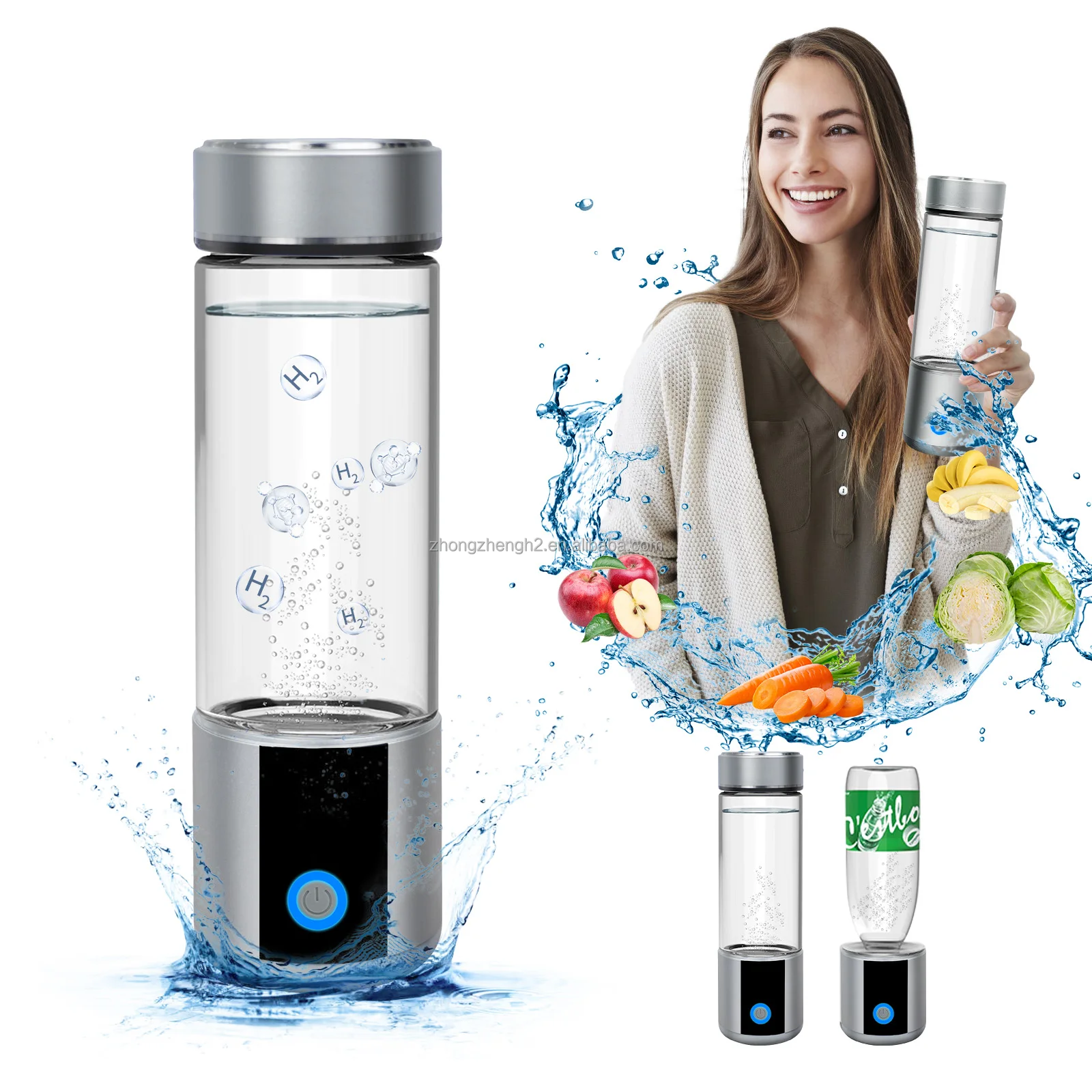 Portable Smart Rechargeable PEM SPE Hydrogen Water Bottle Generator Hydrogen Water Bottle Generator