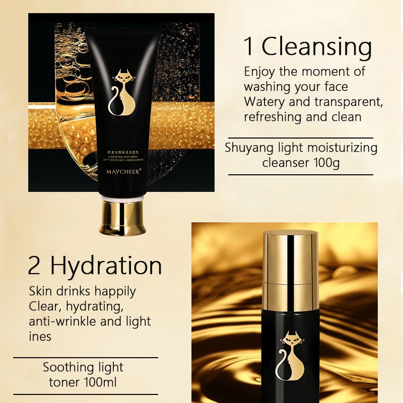 Maycheer Beauty Product Face Lotion Skincare Kit Facial Kit 3pcs Anti Aging Moisturizing Nourishing Beauty Skin Care Set