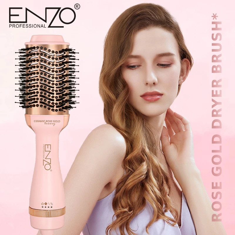 ENZO EN-6209 Hair Dryer Hot Air Brush Straightener Hot Comb Curler Blow Dryer Brush One Step Home Dryer Hot Air Styler