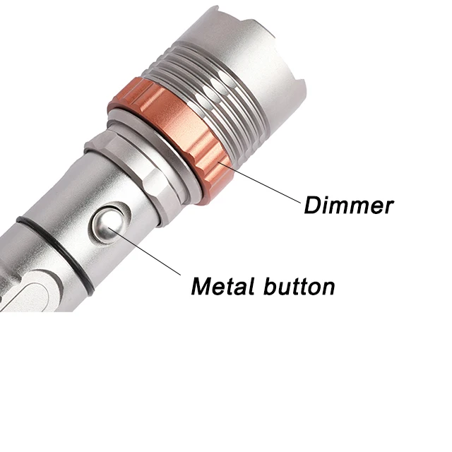 Lotus hammer High Lumens Rechargeable Multi-purpose Self-defense Portable Telescopic Zoomable Handybrite Led Flashlight