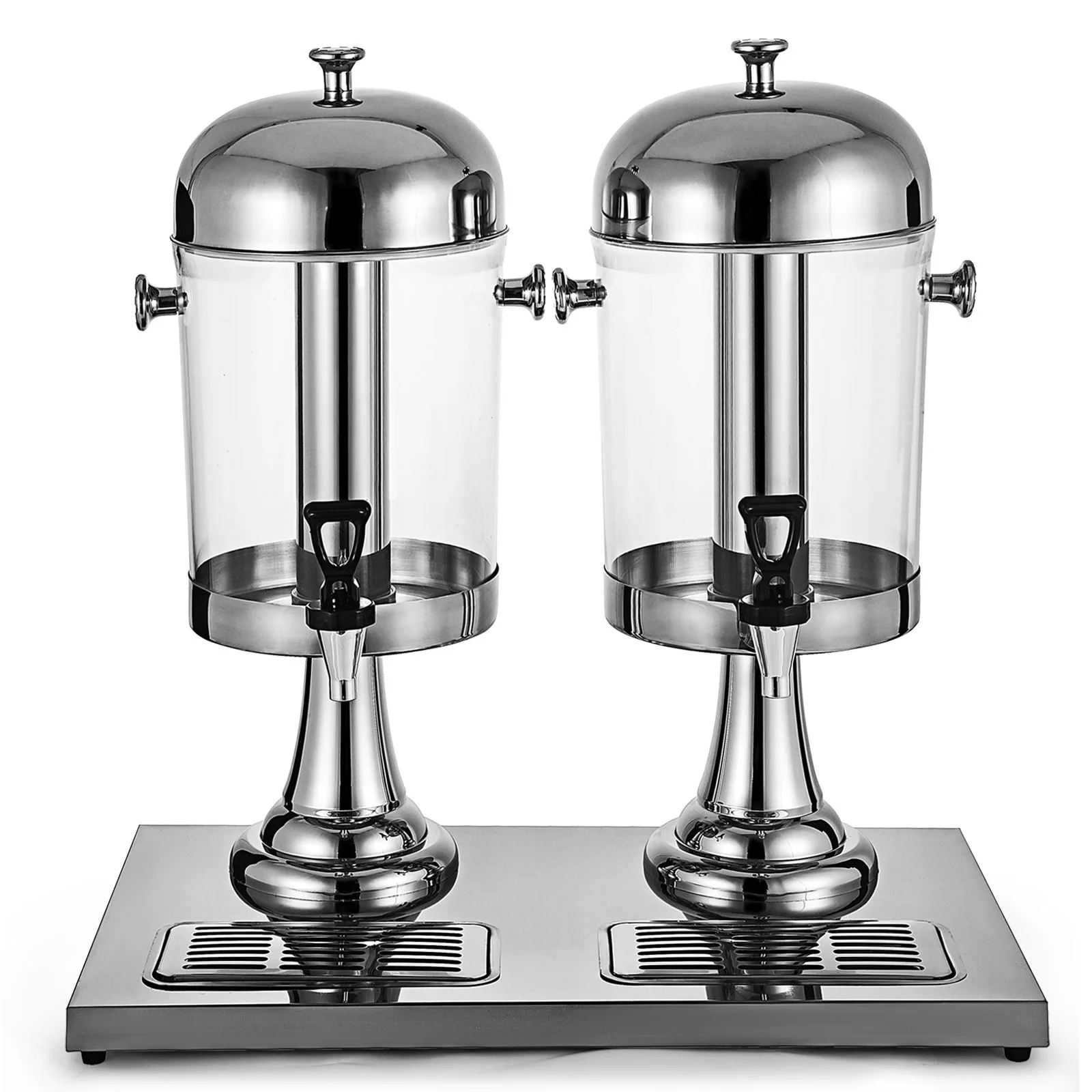 8L stainless steel Buffet Juice Dispenser Ice Tube Cooling Drinks Serving Juice Machine Beverage Cooler