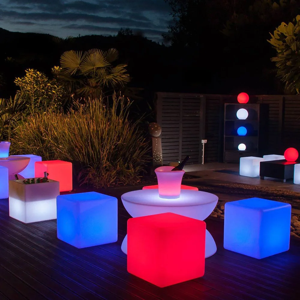 led sitting cube chair Outdoor RGB led cube chairs with 16 colors changing led cube chair furniture