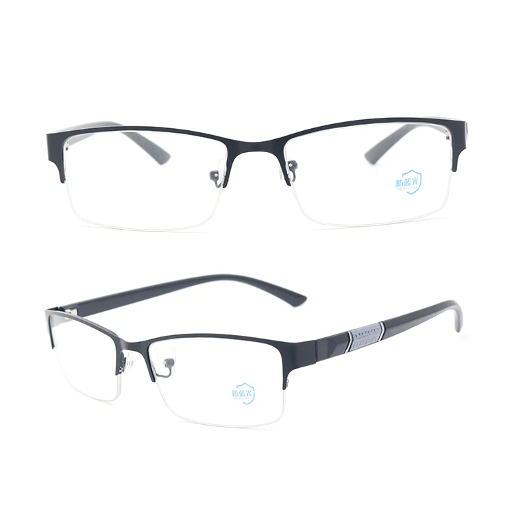 Fashion ultralight half frame computer glasses frames metal men anti blue ray glasses