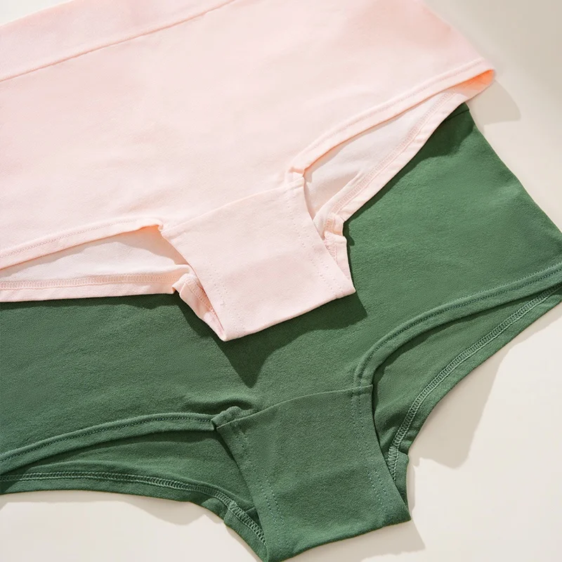 Womens Cotton Boy Shorts Panties Ladies High Waisted Full Coverage Stretch Underwear