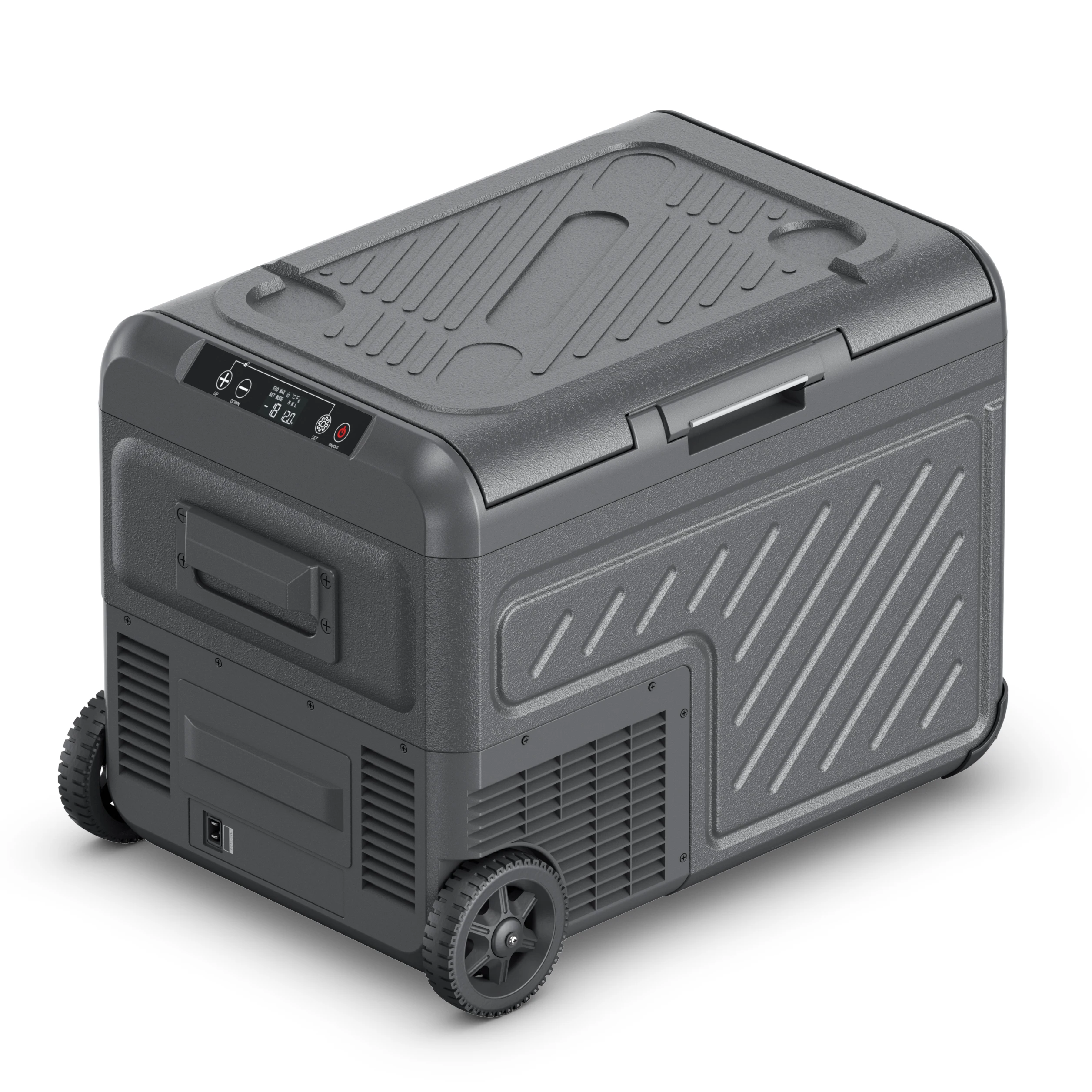 Mini Travel Fridge Car Camping 35L Dual Zones Portable Refrigerator Cooler Large Capacity Car Freezer With Wheels