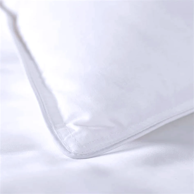 Дешевый king size удобные Гусь/утка пуховые подушки с золотой стороны