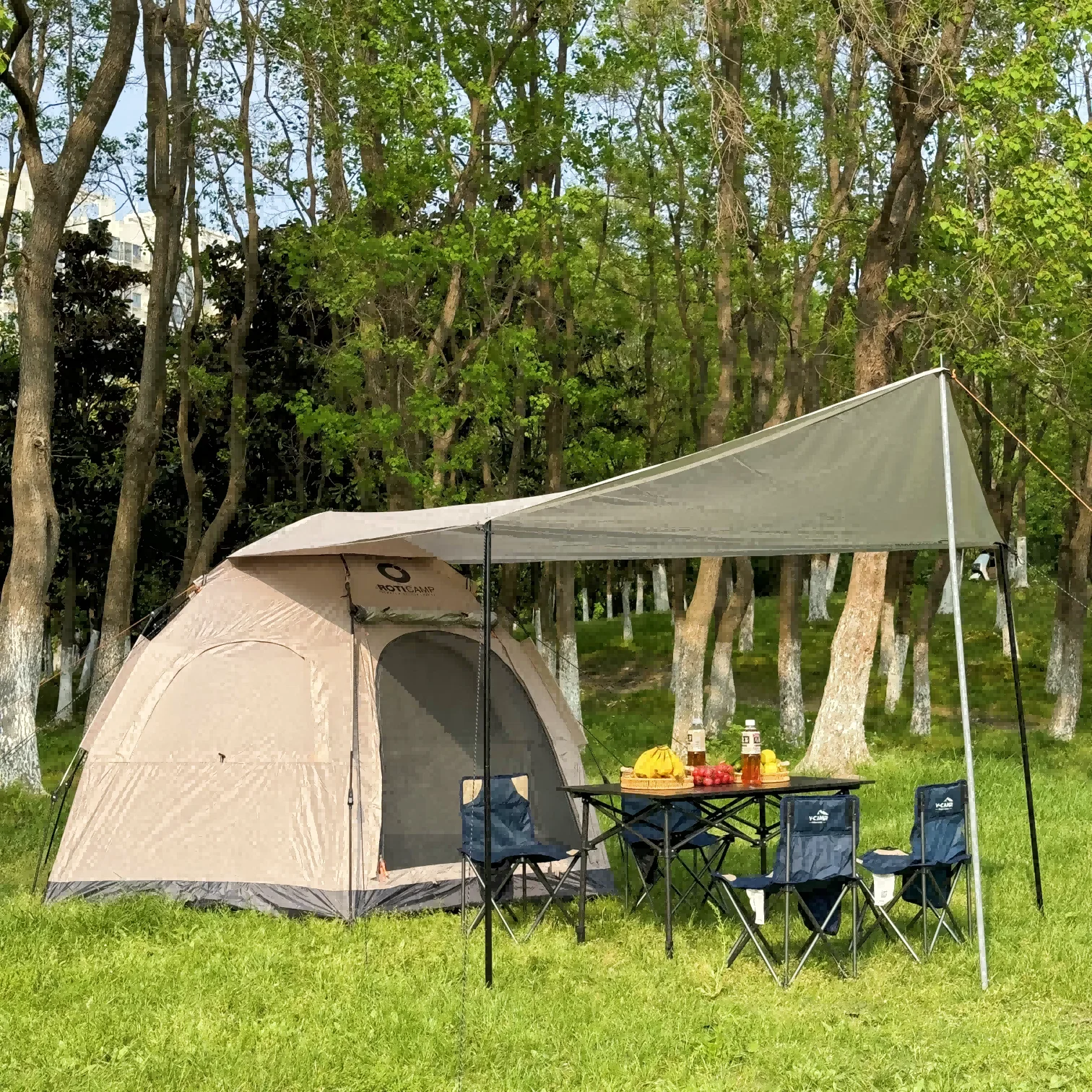 Custom outdoor hexagonal tent pop up with canopy automatic camping picnic hiking sports family party BBQ big waterproof portable