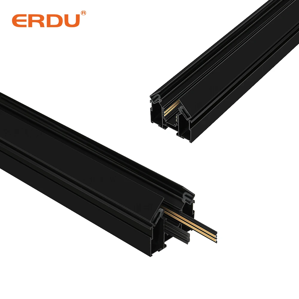 ERDU Good Quality 1m 2m 3m Magnet Track Rail DC 48V Surface Mounted Led Magnetic Light Track Rail for Fabric Stretch Ceiling
