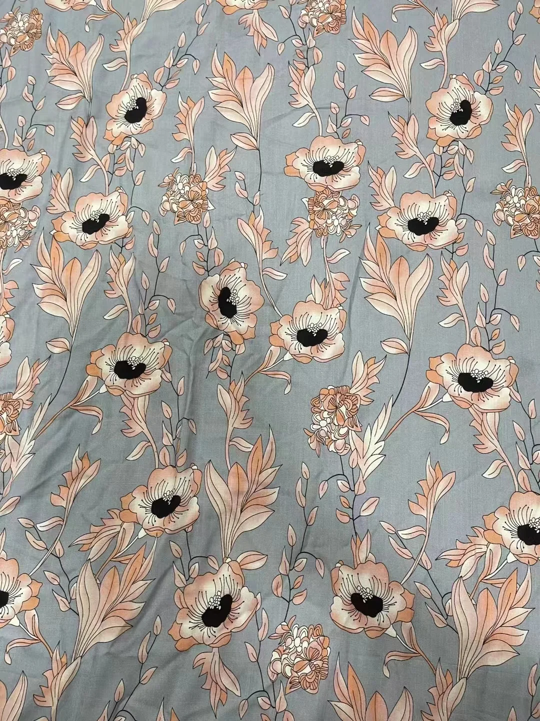 Premium printed floral design 100% rayon fabric artificial cotton fabric textile raw material for clothes