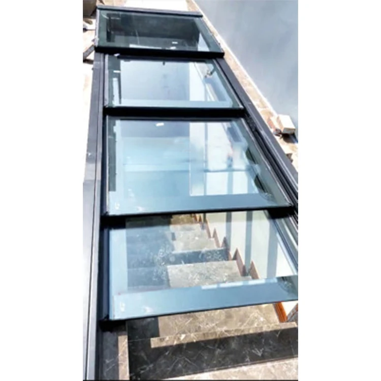 The special price Wind and rain induction Sliding folding skylight folding motorized roof skylight