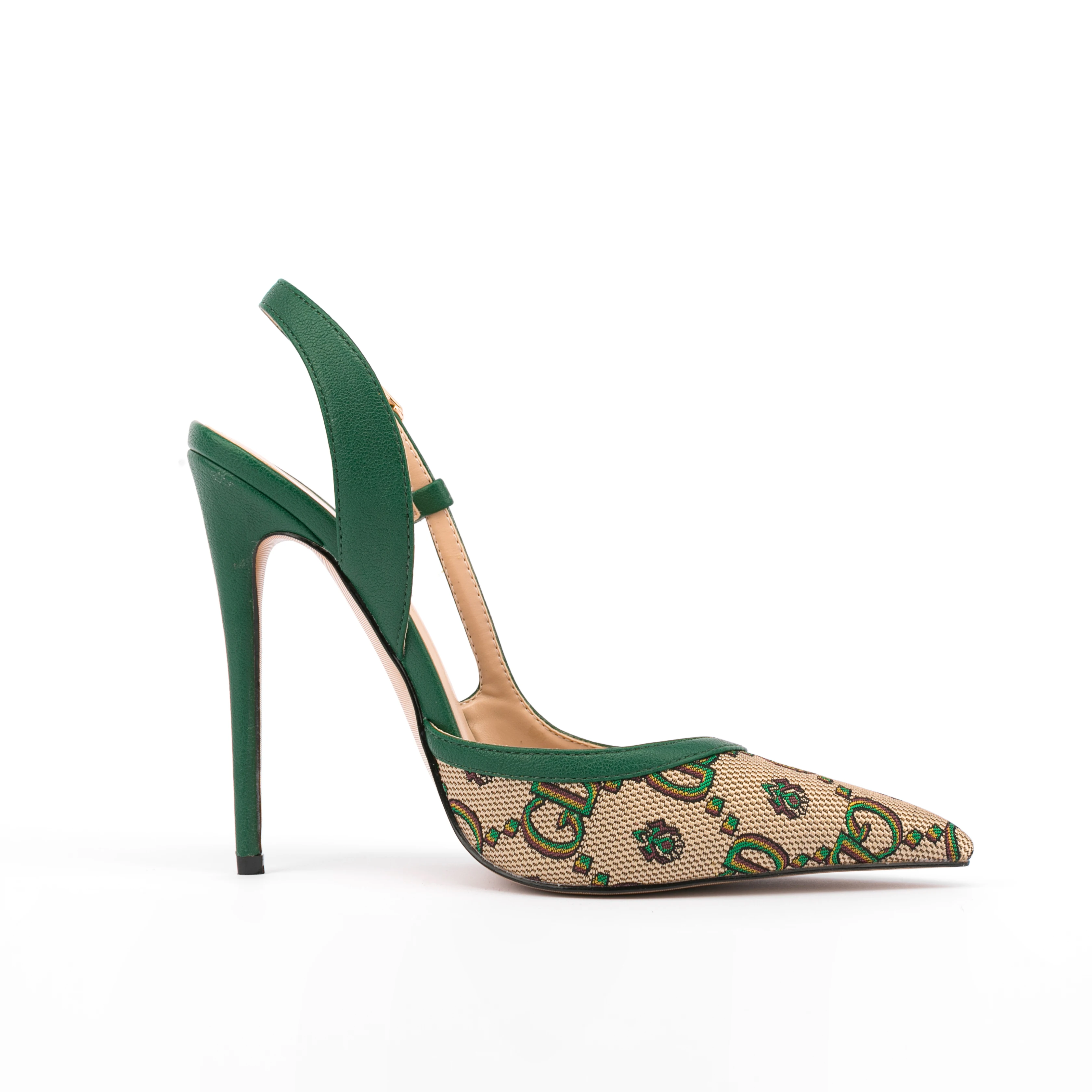 Fashion Women Buckle Strap Pointed Toe High Heel Comfortable Back Space Sandals Ladies Slingbacks