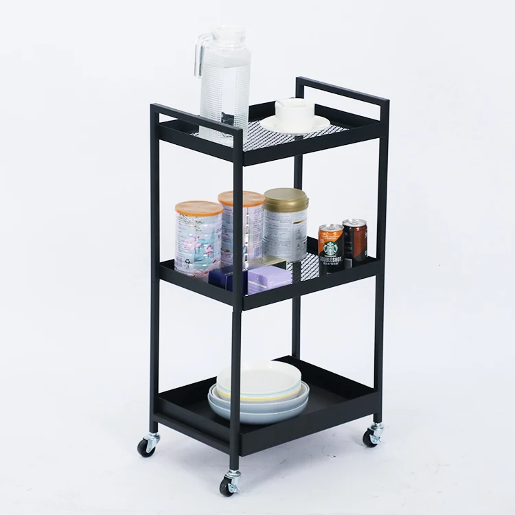 Multinational Chrome Metal Wire Vegetable Fruit Drink Storage Shelf Rack And Organizer Kitchen Bathroom Rolling Cart Trolley