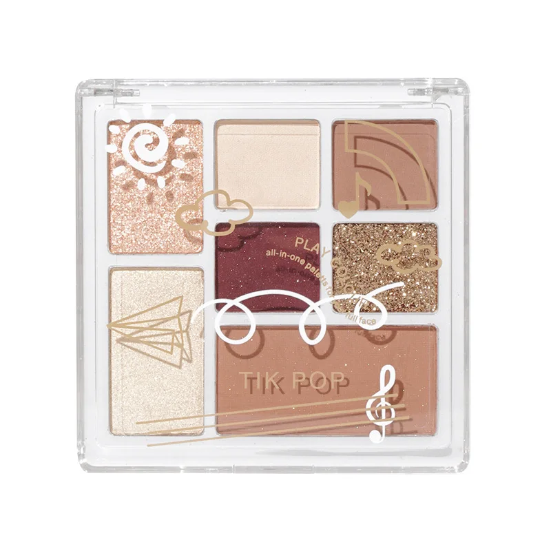 Ins fun seven color eyeshadow high gloss blush eyeshadow multi function make-up tray.