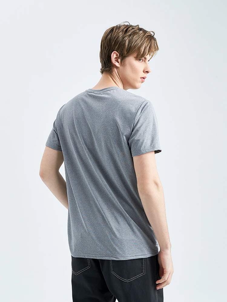 men quick-drying Sport running Casual t-shirt with a pattern Fitness mesh moisture wicking short sleeve male t-shirt