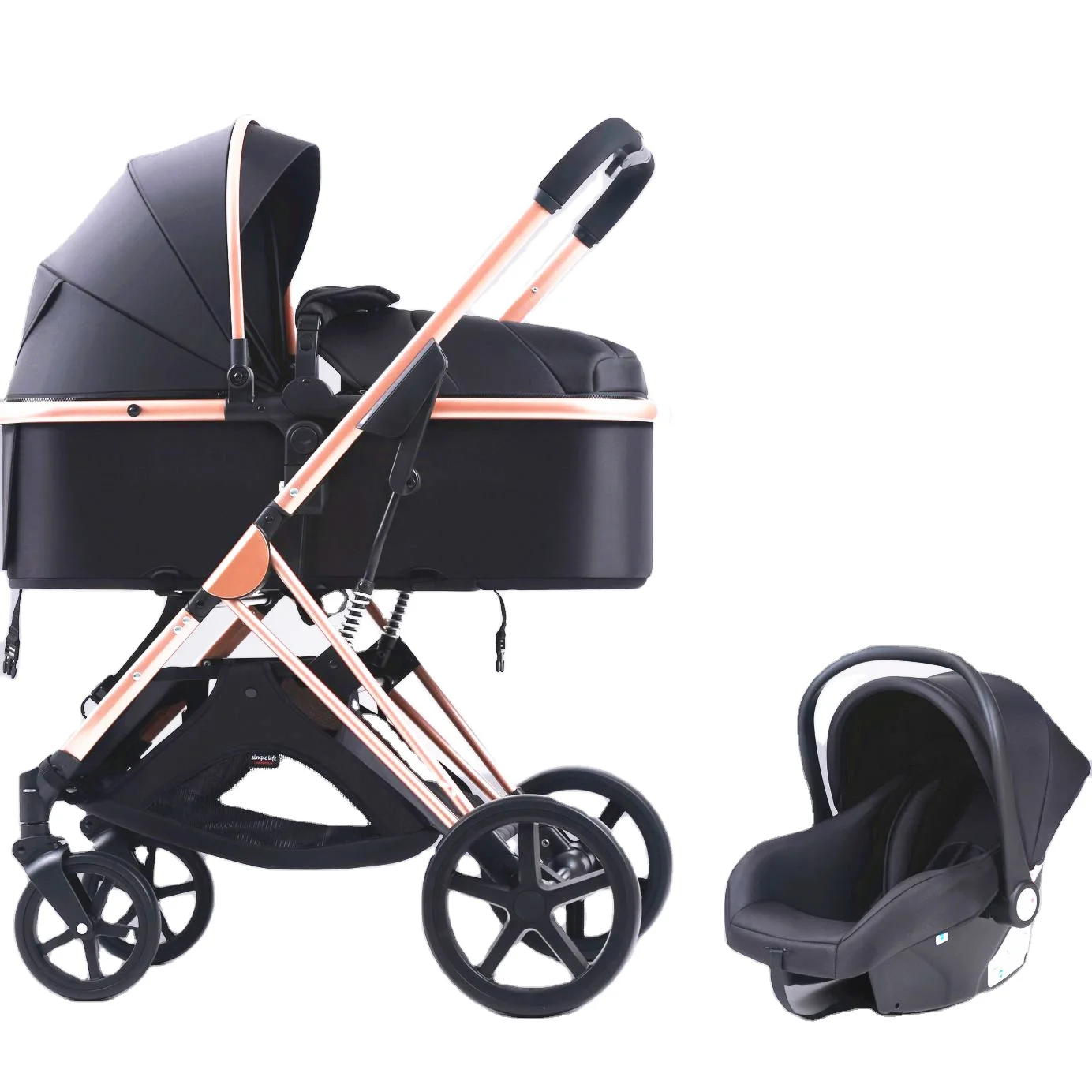 Multi functional baby stroller High landscape four in one basket stroller Two way portable folding car set baby cart