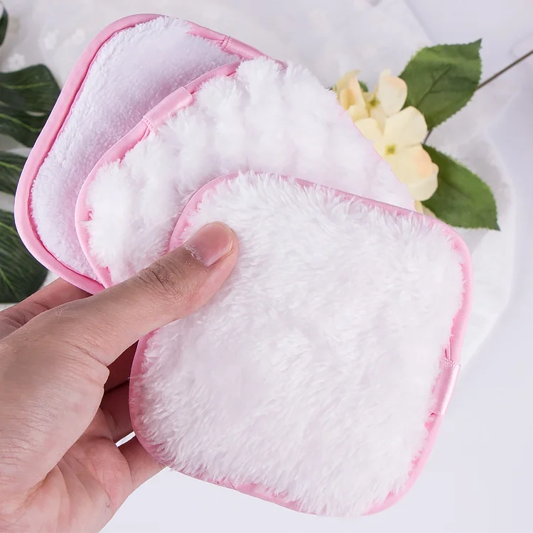 Facial Cleaning Pads Cotton Pad Reusable Microfiber Square makeup remover pad Private Label