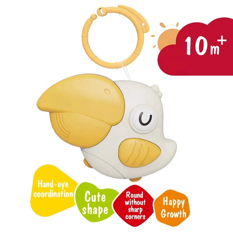 Newest cute soothing toy bird night light musical cartoon bed bell lamp baby toddler toy