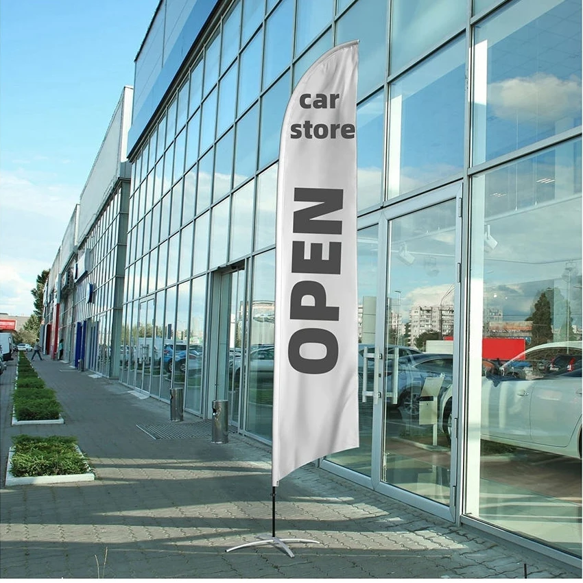 Flag Factory Wholesale Flying Beach Flag Banner Promotional Advertising Wind Outdoor Custom Feather Flags