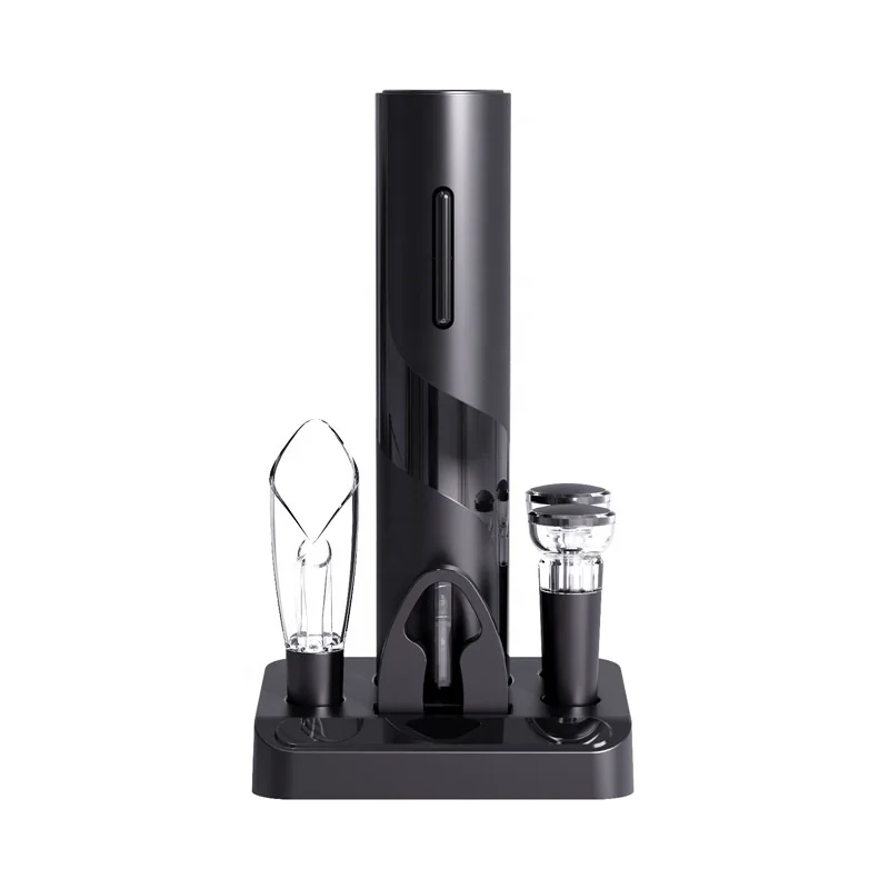 Competitive offer customized color electric wine opener set Luxury Rechargeable  Wine Accessories Bottle Opener  gift  set