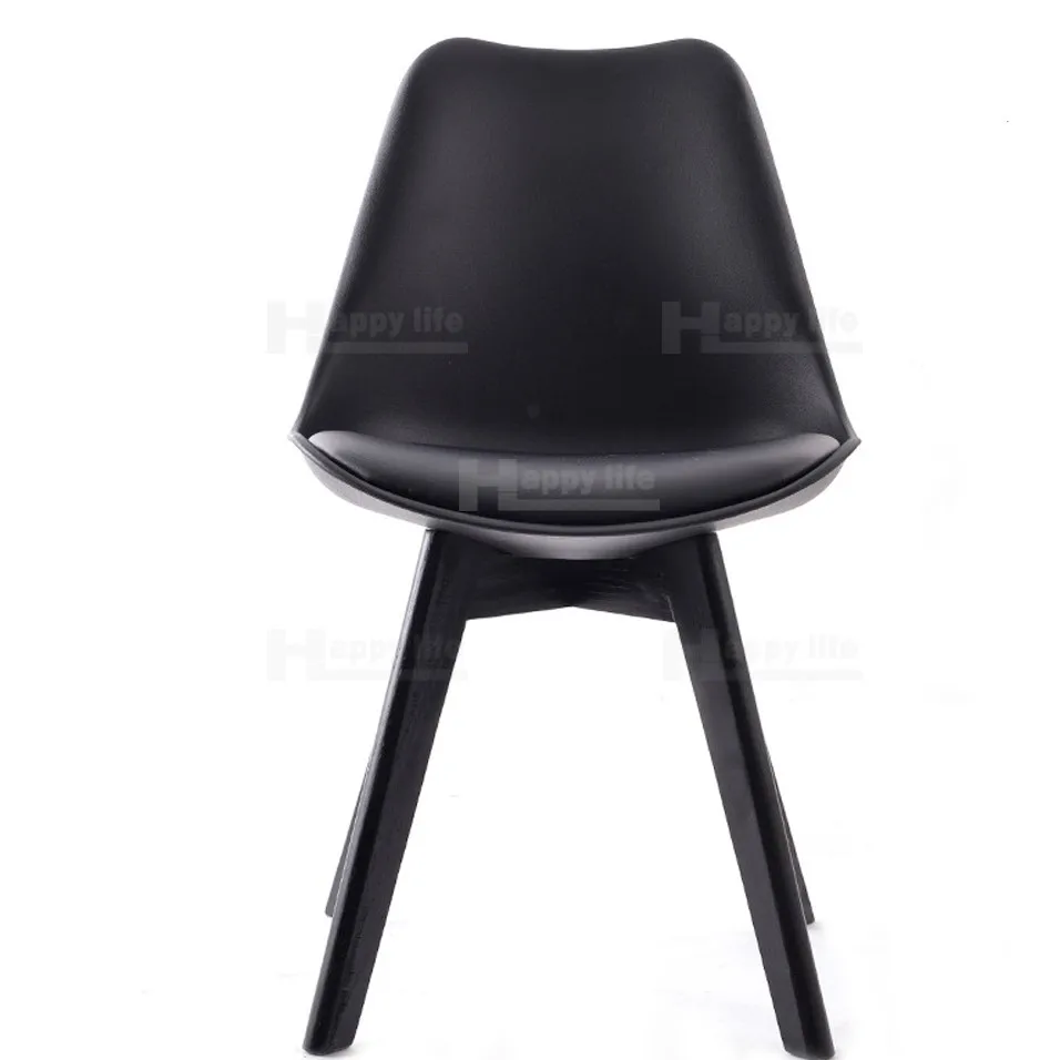 New designer colored dining wholesale plastic chair with wood legs