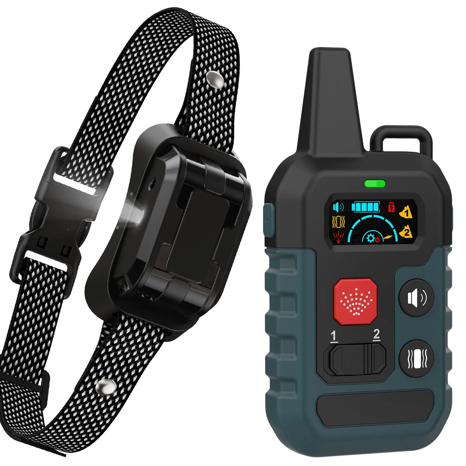 2 Dog Training Color Screen IPX6 Waterproof Spray No Shock Vibration Dog Training Collar With 1000FT Remote Range