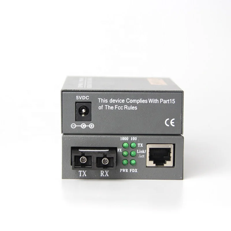 Factory price for 2 ports ethernet fiber optic media converter HTB-GS-03 10/100/1000M gigabit simplex media converter