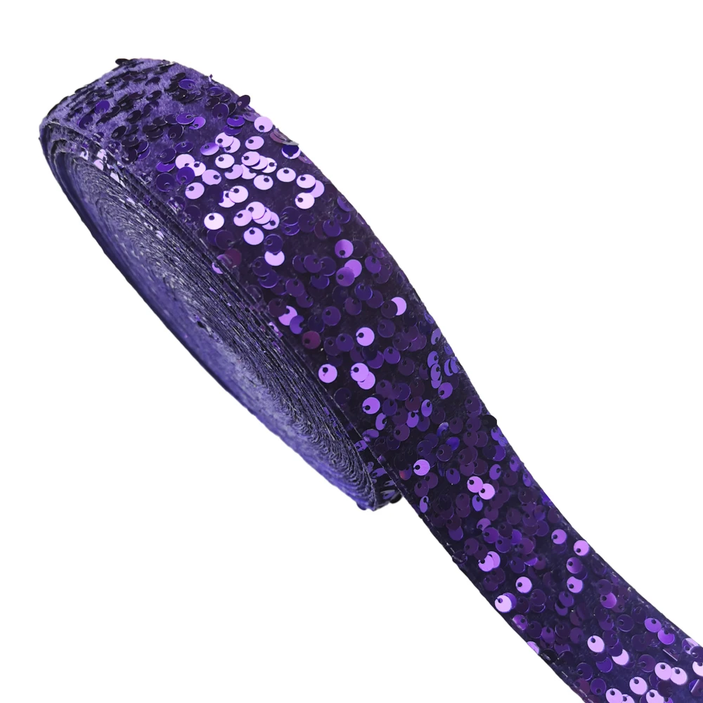 RIMISRibbon 38mm RMS New  Series Colorful Glitter Velvet Sequin Ribbon for bows or accessories diy craft