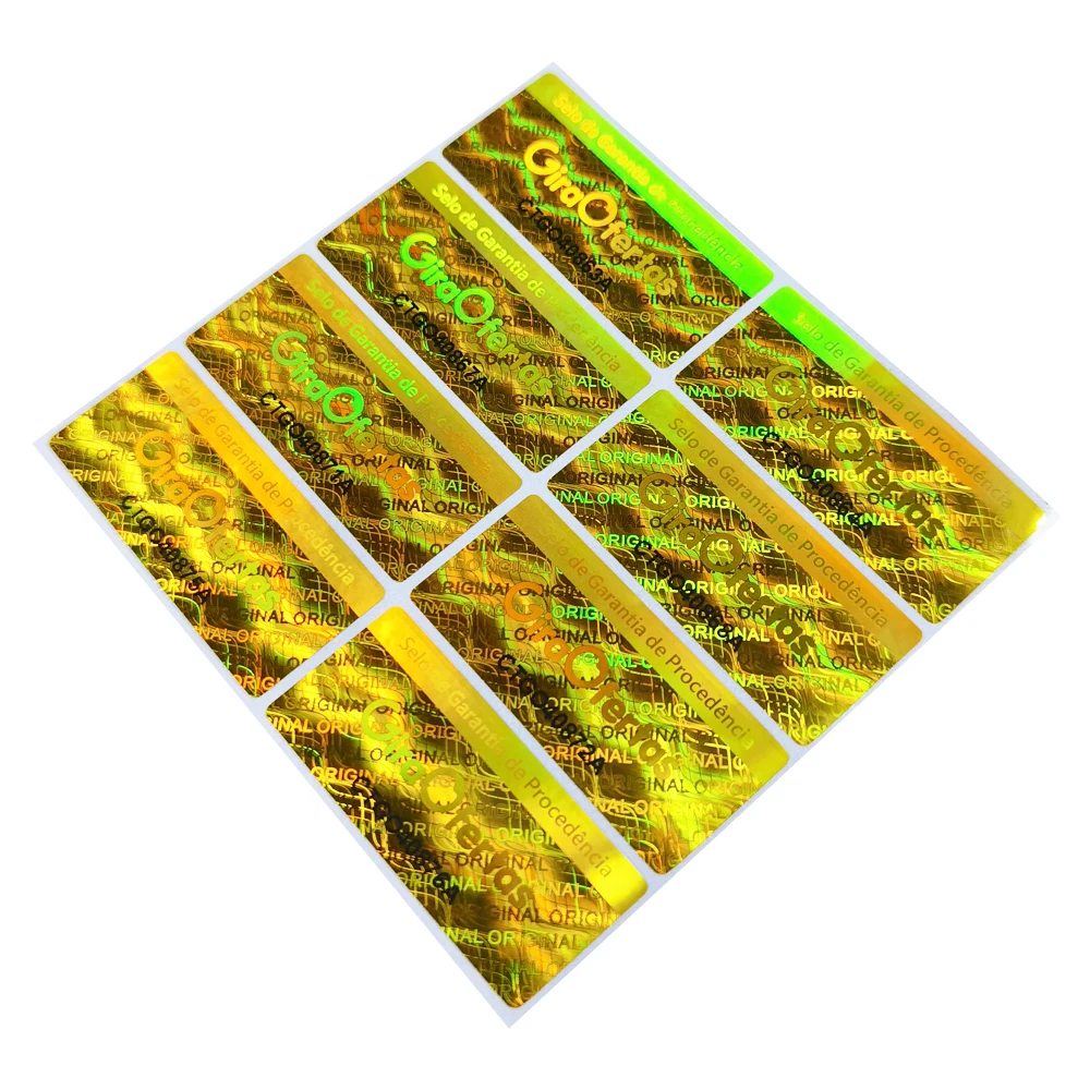 Custom Trade Show Adhesive Film Laminate VOID Vinyl LED Silver Holographic Label Sticker with Warranty Free Sample