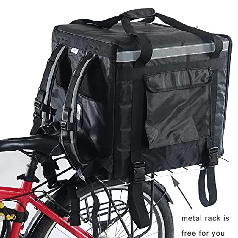 Wholesale Large Capacity Thermal Fast Food Insulated Backpack Hot Pizza Lunch Takeaway Cooler Food Delivery Bag for Bike