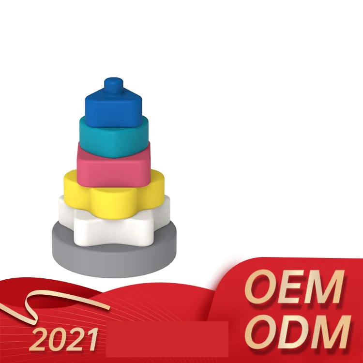 Children Baby Eco-friendly Building Brick Toys Set Classic  baby teether Parts Educational Gift DIY silicone Blocks