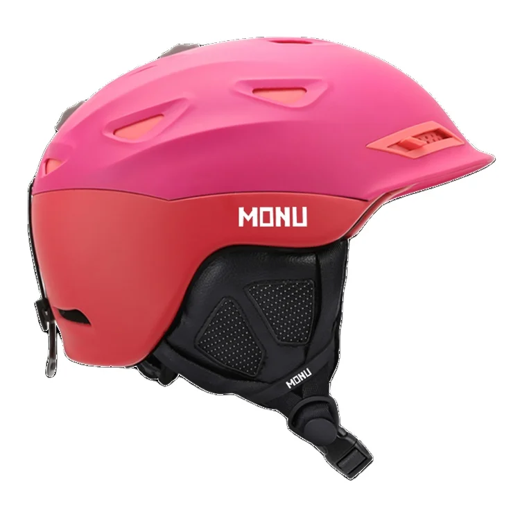 MONU SPORTS New Arrival Winter Hot sale Custom Color Pattern Accept Sports Breathable Ear Pad Ski Helmet Snow Helmet for Adults