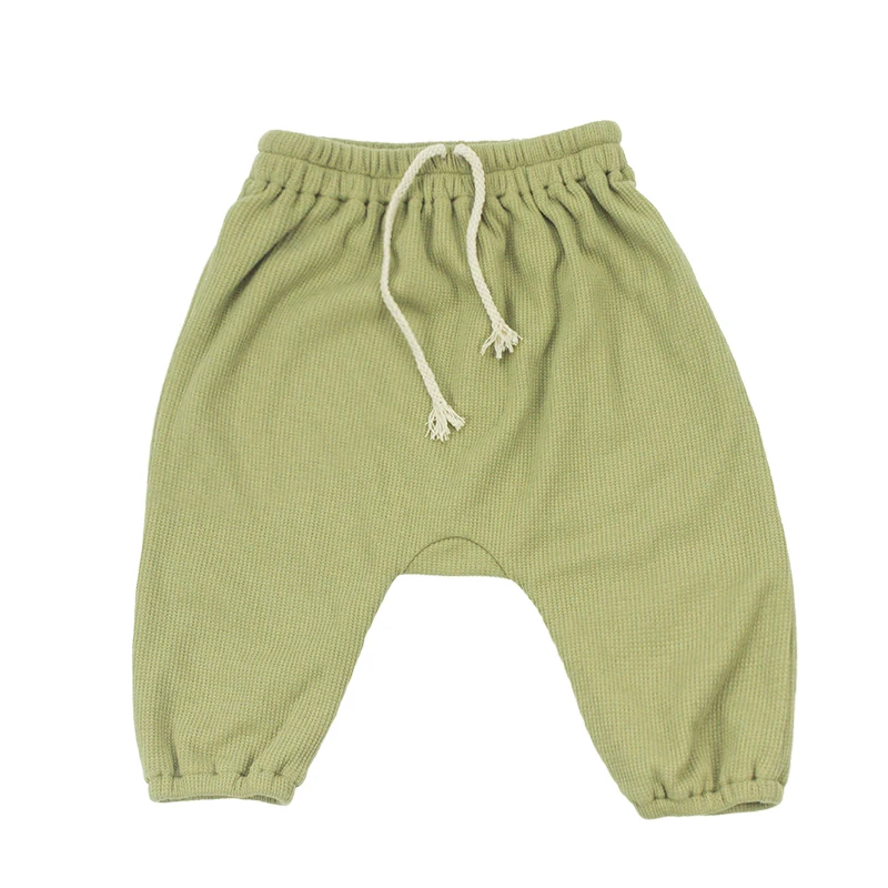 High Quality Children Sweatpants Waffle Cotton Elastic Baby Boys And Girls Pants