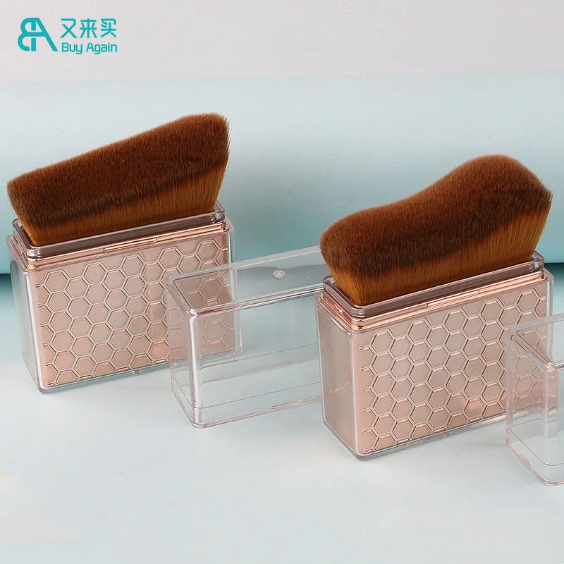 wholesale custom logo new gold handle tanning powder body make up kabuki brush shimmer Self fake tan body makeup tanning brushes