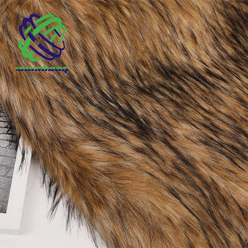 WINCHANG Hot Sales Luxury Acrylic Jacquard Fake Fur Long Pile Faux Fur Fabric For  Puffer Jacket