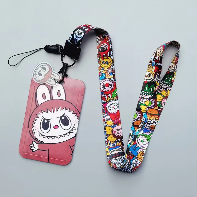 Labubu Labubuka Set Water School Meal Factory Access Card Bus Subway Keychain Hanging Other Key Chains polyester lanyard