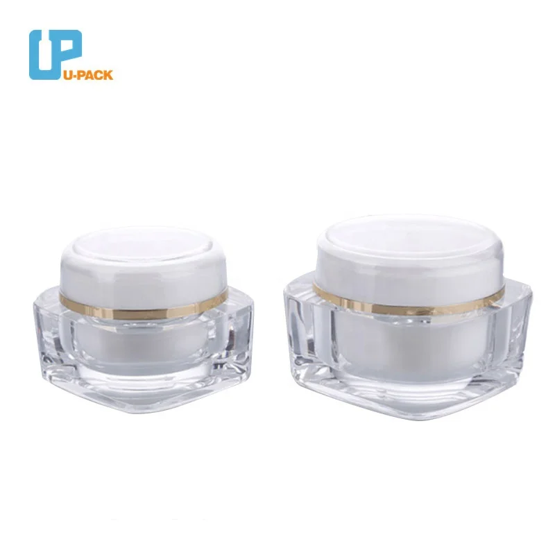Mini Cosmetic Container 5g 15g 30g 50g 100g Square Cube Acrylic Jar Clear Cream Pot Makeup Jar