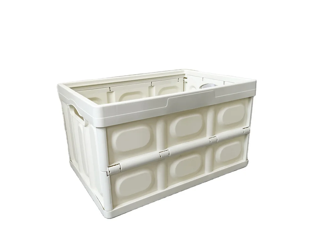 cheap price Hot Sale 22L Foldable Plastic Collapsible Plastic Moving Box Storage box with wooden top