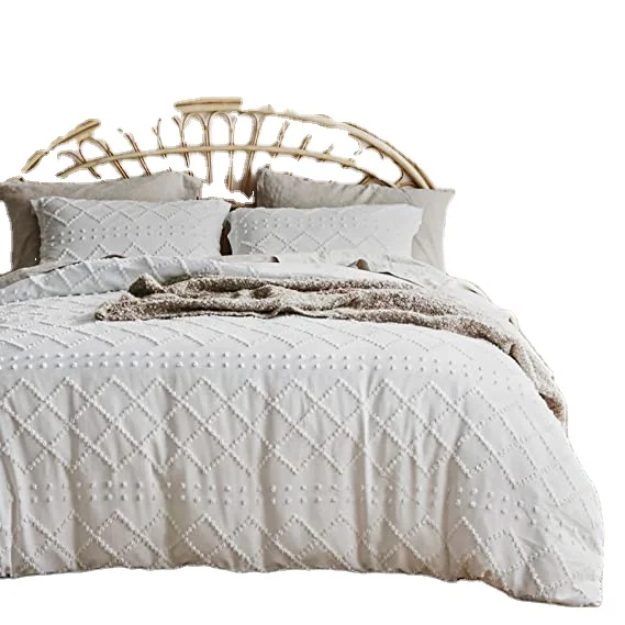 Пододеяльник Queen Size-Королева Постельное белье Boho постельные принадлежности для всех сезонов 3 предмета в комплекте с вышивкой в стиле «потертый шик домашнего постельные принадлежности